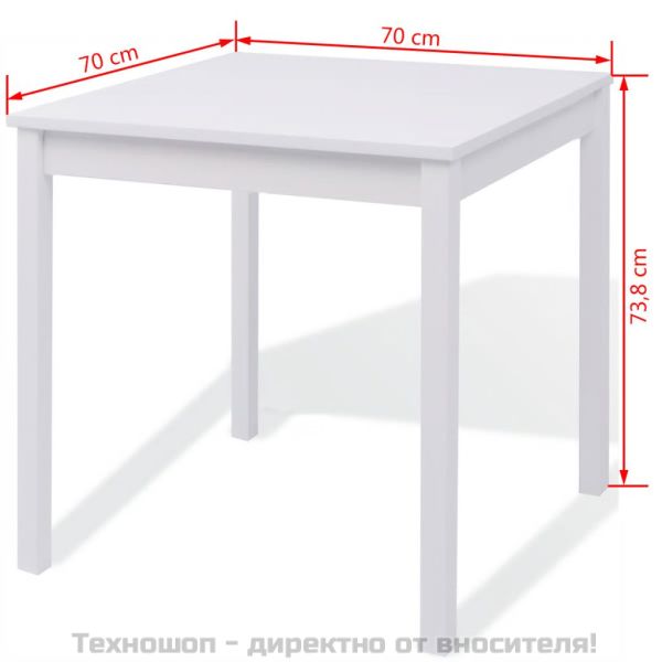 Комплект за трапезария, 3 части, бор, бял