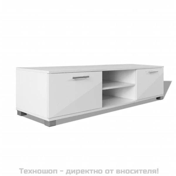 ТВ шкаф, бял гланц, 120x40,5x35 см