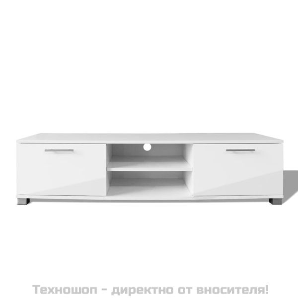 ТВ шкаф, бял гланц, 120x40,5x35 см