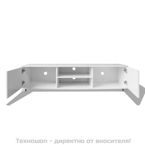 ТВ шкаф, бял гланц, 140x40,5x35 см