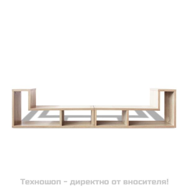 ТВ шкаф, с L-образна форма, 2 части, дъб