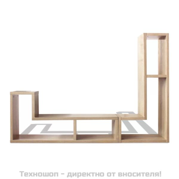 ТВ шкаф, с L-образна форма, 2 части, дъб