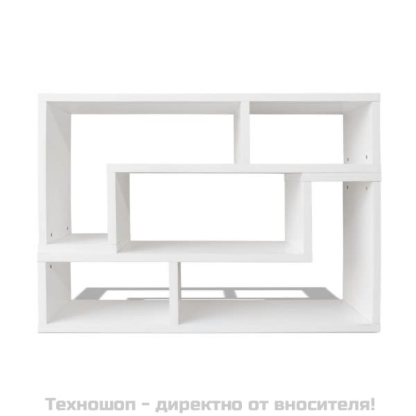 ТВ шкаф, с L-образна форма, 2 части, бял