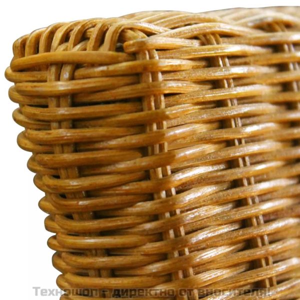 Трапезни столове, 2 бр, кафяви, естествен ратан