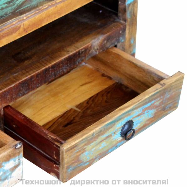 ТВ шкаф с 3 чекмеджета, регенерирано дърво масив