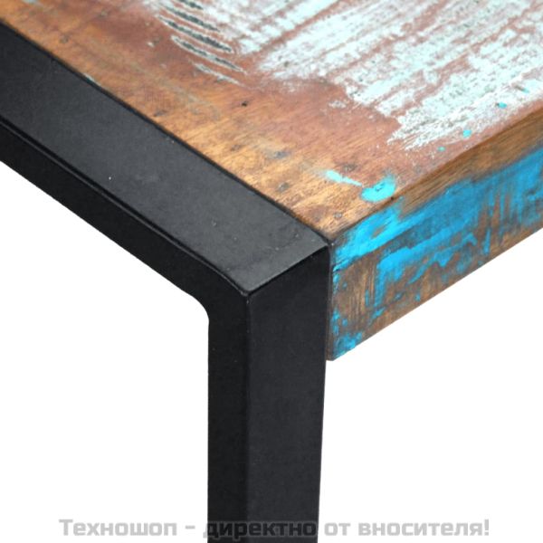 Маса за кафе, регенерирано дърво масив, 80x80x40 cм