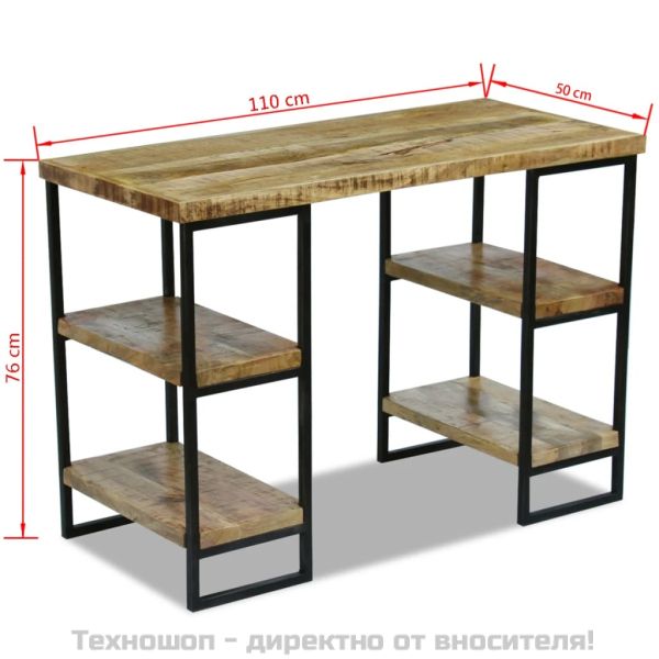 VidaXL Офис бюро, мангово дърво, 110x50x76 см