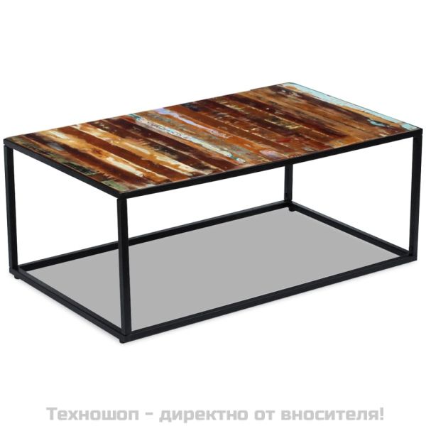 Маса за кафе, регенерирано дърво масив, 100x60x40 cм