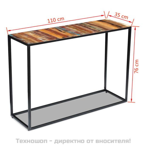 Конзолна маса, регенерирано дърво масив, 110x35x76 см