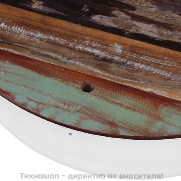 Комплект кафе маси форма на купа 2 бр регенерирано дърво масив