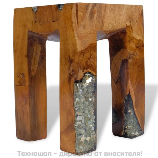 Табуретка, тиково дърво масив и смола