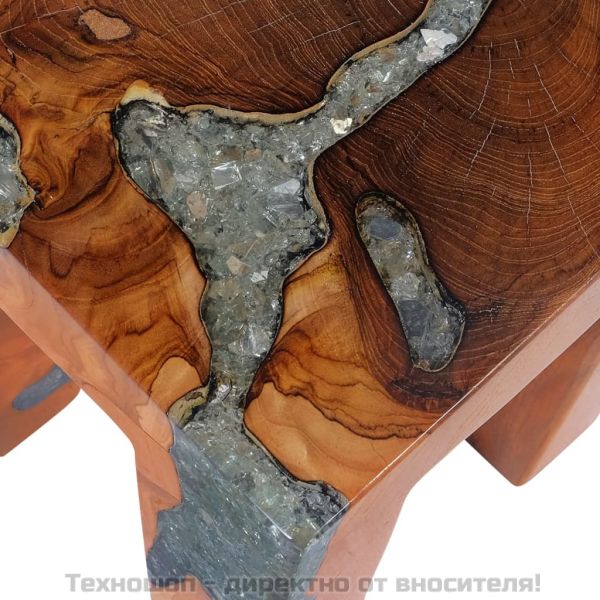 Табуретка, тиково дърво масив и смола