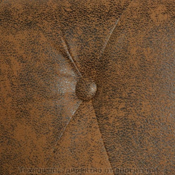 Честърфийлд 3-местен диван изкуствена кожа кафяв