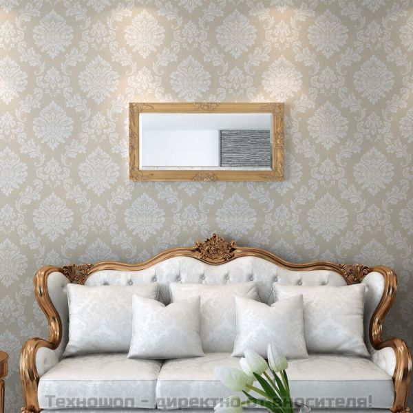 Стенно огледало, бароков стил, 100x50 см, златисто