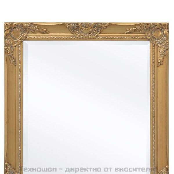 Стенно огледало, бароков стил, 100x50 см, златисто