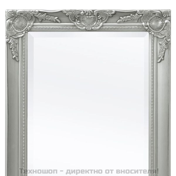 Стенно огледало, бароков стил, 100x50 см, сребристо