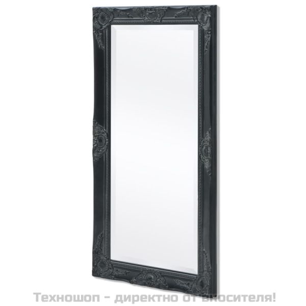 Стенно огледало, бароков стил, 100x50 см, черно