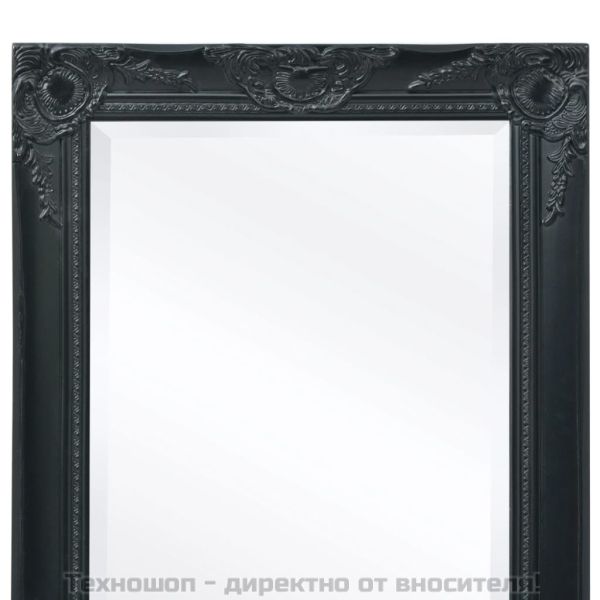Стенно огледало, бароков стил, 100x50 см, черно