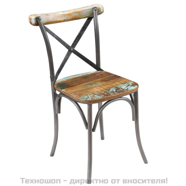 Трапезни столове, 2 бр, регенерирано дърво масив