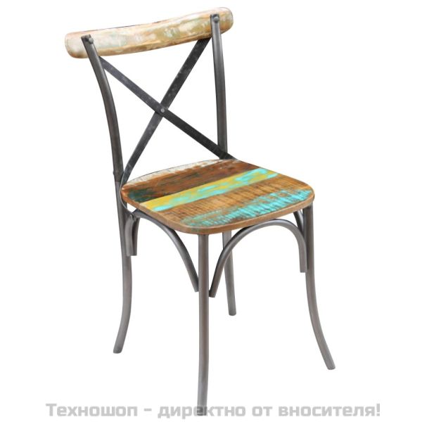 Трапезни столове, 2 бр, регенерирано дърво масив