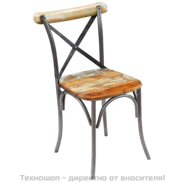 Трапезни столове, 2 бр, регенерирано дърво масив