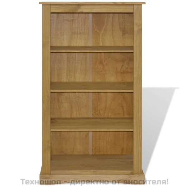 Библиотека с 4 рафта мексикански бор стил Корона 80x29x150 cм