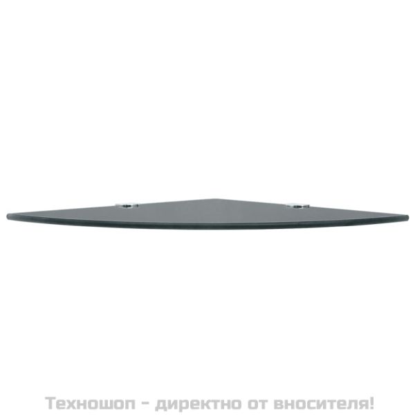 Ъглов рафт от черно стъкло с държачи в цвят хром, 35x35 см