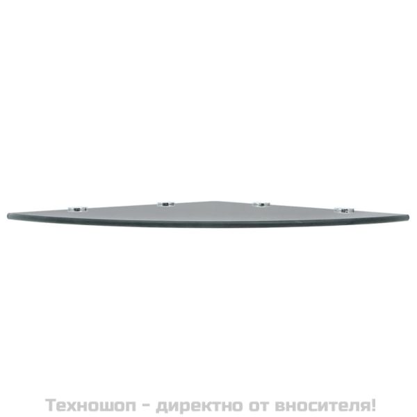 Ъглов рафт от черно стъкло с държачи в цвят хром, 45x45 см