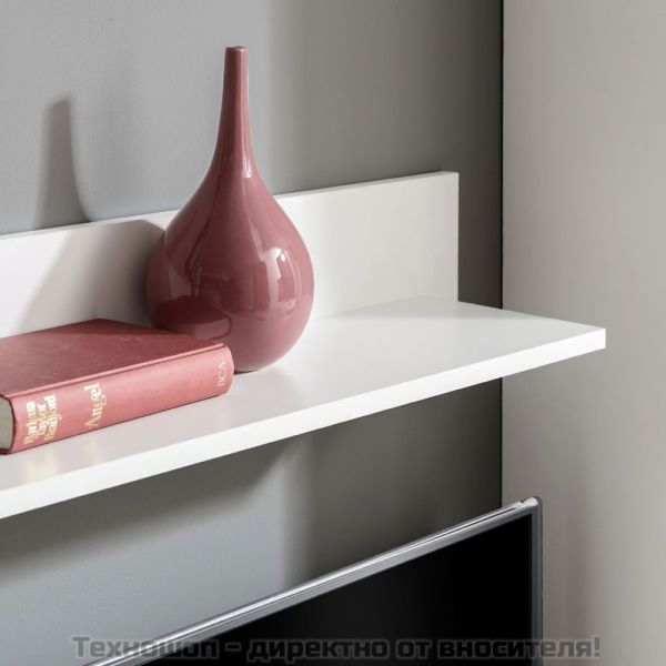 ТВ комплект шкафове, 5 части, с LED осветление, бял