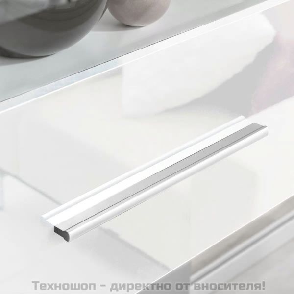 ТВ комплект шкафове, 5 части, с LED осветление, бял