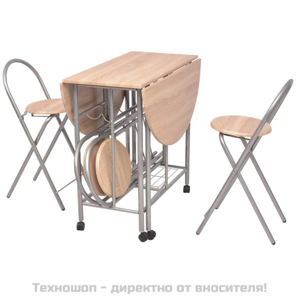 Сгъваем трапезен комплект от пет части, МДФ