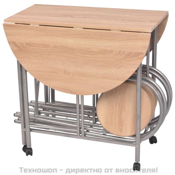 Сгъваем трапезен комплект от пет части, МДФ