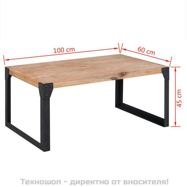 Маса за кафе, акациево дърво масив, 100x60x45 cм