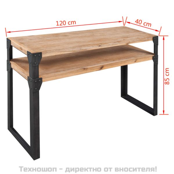 Конзолна маса, масивно акациево дърво, 120x40x85 cм