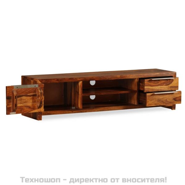 ТВ шкаф, твърдо акациево дърво, 120x30x30 cм