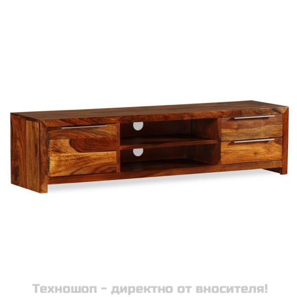ТВ шкаф, твърдо акациево дърво, 120x30x30 cм