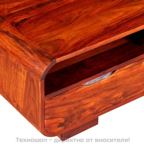 Маса за кафе, масивно акациево дърво, 90x40x35 cм