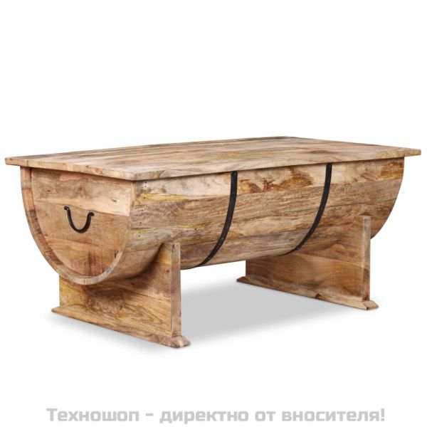 Маса за кафе от мангово дърво масив, 88x50x40 cм