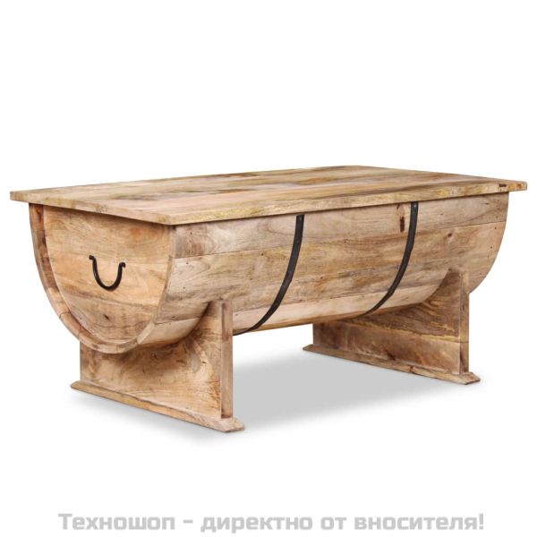 Маса за кафе от мангово дърво масив, 88x50x40 cм