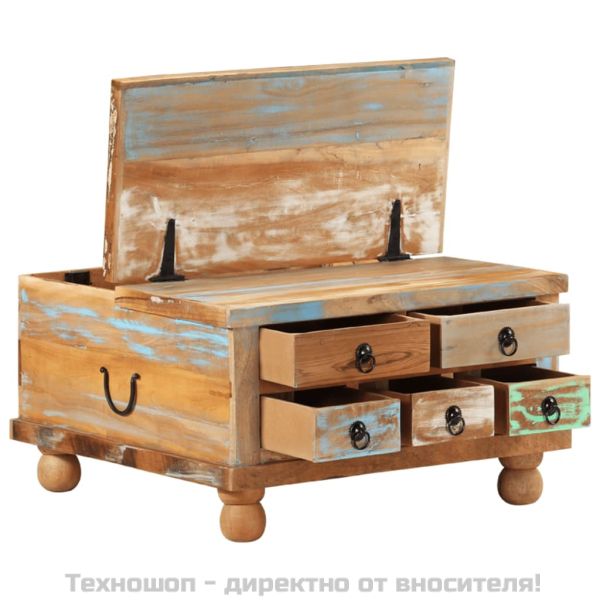 Маса за кафе регенерирано дърво 70x70x38 см