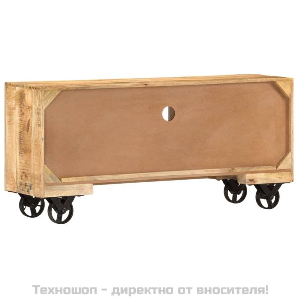 Шкаф за телевизор, груба мангова дървесина, 110x30x50 cм