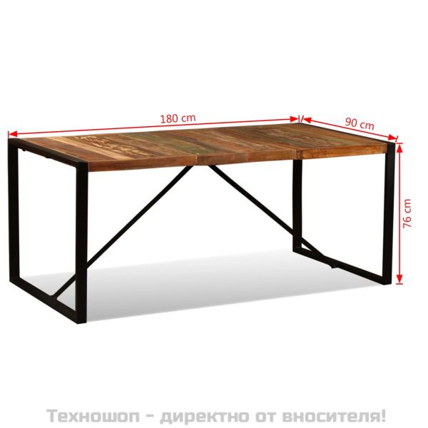 Трапезна маса, регенерирано дърво масив, 180 cм