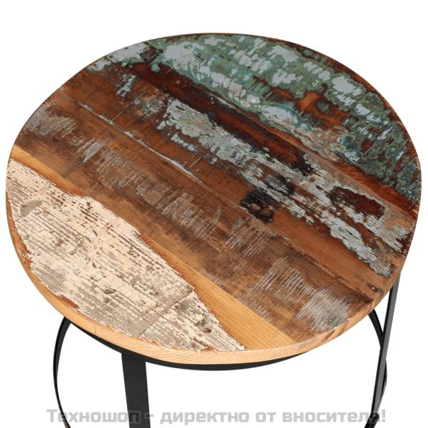 Комплект от две маси за кафе, регенерирано дърво масив, 40/50cм