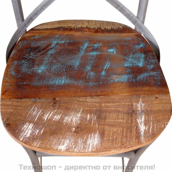 Бар табуретка, регенерирано дърво масив