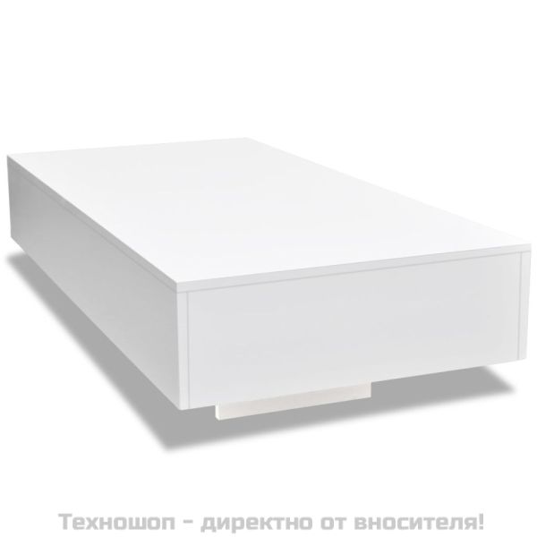 Маса за кафе от фибростъкло, силен гланц, бяла