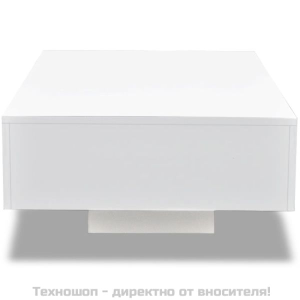 Маса за кафе от фибростъкло, силен гланц, бяла