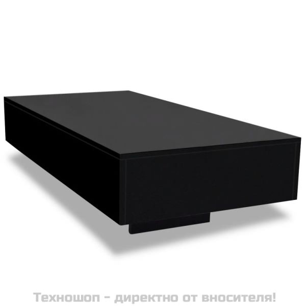 Маса за кафе силно гланцирана, черна