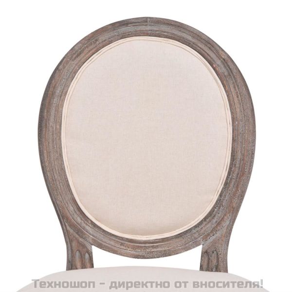 Трапезни столове, 4 бр, кремави, текстил