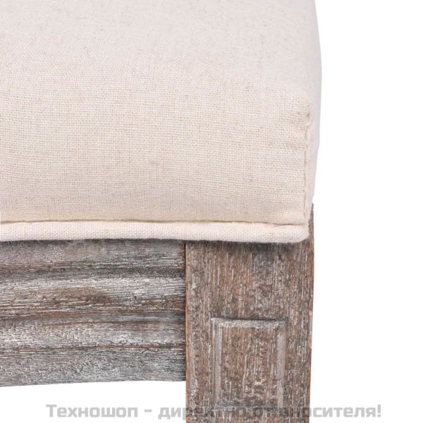 Трапезни столове, 2 бр, кремави, текстил