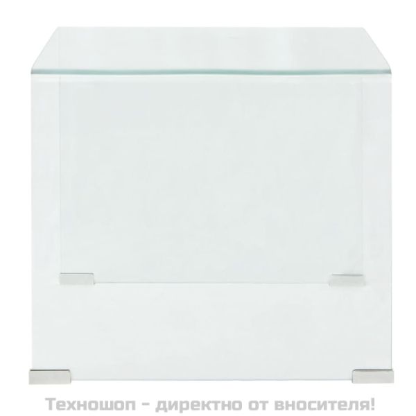 Маса за кафе от закалено стъкло, 49,5x50x45 cм, прозрачна